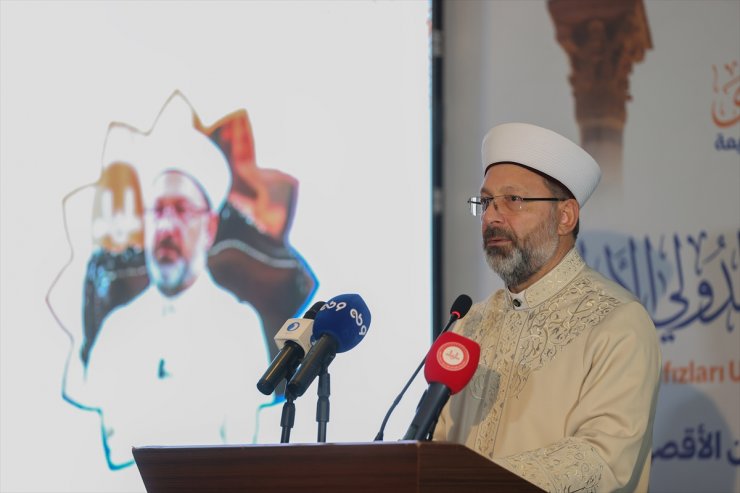 Diyanet İşleri Başkanı Erbaş, "Uluslararası Aksa Muhafızları Konferansı"nda konuştu: