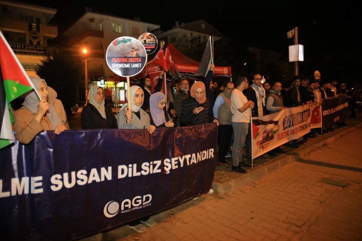 İsrail'in abluka altındaki Gazze'ye saldırıları Muğla'da protesto edildi