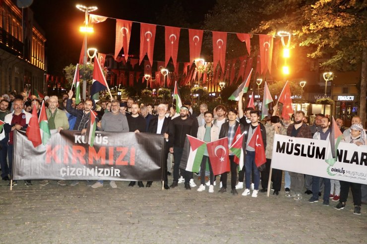 İsrail'in abluka altındaki Gazze'ye saldırıları Trabzon'da protesto edildi