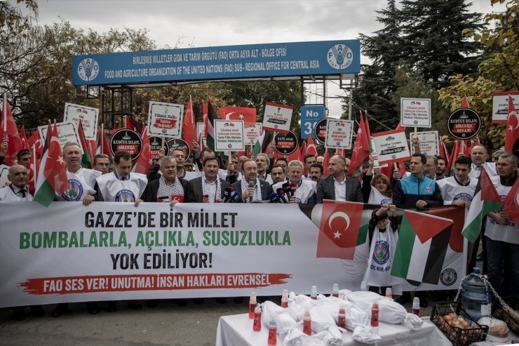 Toç Bir-Sen'den İsrail'in saldırılarına tepkisiz kaldığı gerekçesiyle FAO'ya protesto