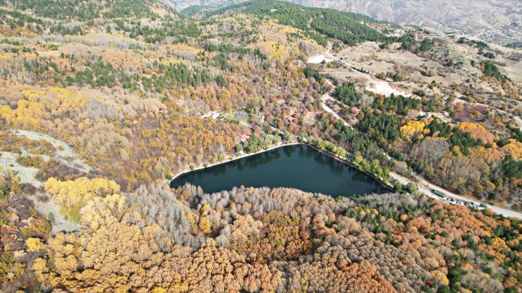 Ankara'nın Karagöl Tabiat Parkı'nda sonbahar renkleri hakim oldu