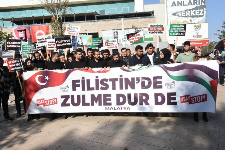 Malatya, Adıyaman ve Kilis'te AK Parti'li gençlerden İsrail'e tepki