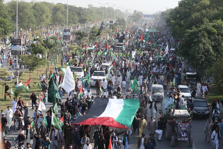 Pakistan'da Filistin ile dayanışma yürüyüşü düzenlendi