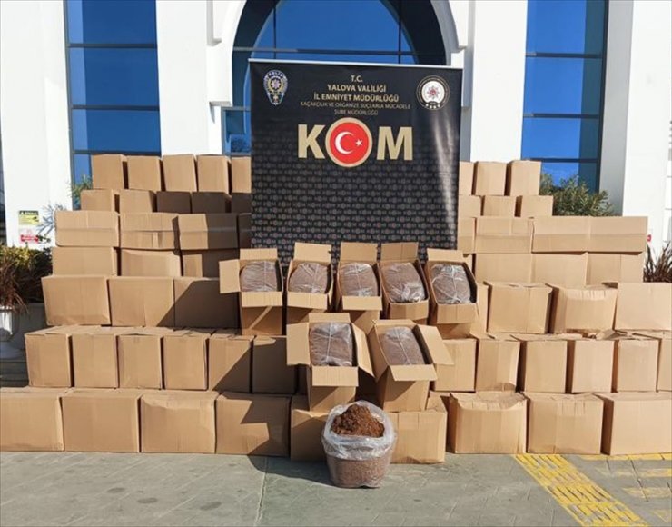 Yalova'da durdurulan kamyonda 3,6 ton kaçak tütün ele geçirildi