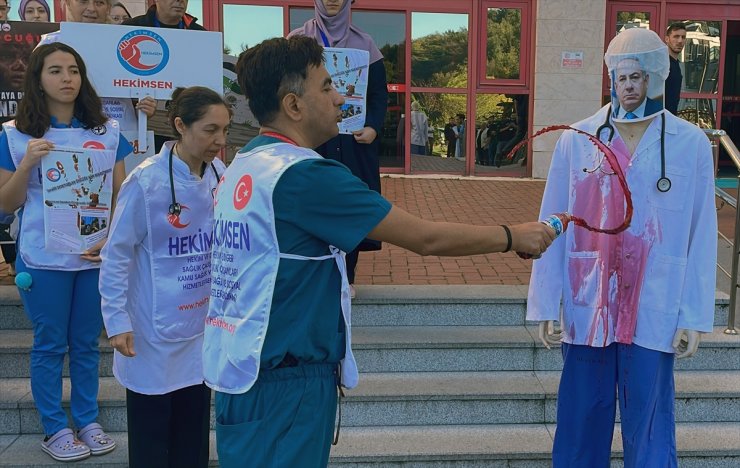 Zonguldak'ta doktorlardan, "Gazze'deki hastanenin bombalanmasını isteyen" İsrailli meslektaşlarına tepki