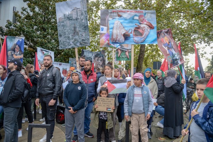 Karadağ'da Filistin'e destek gösterisi düzenlendi