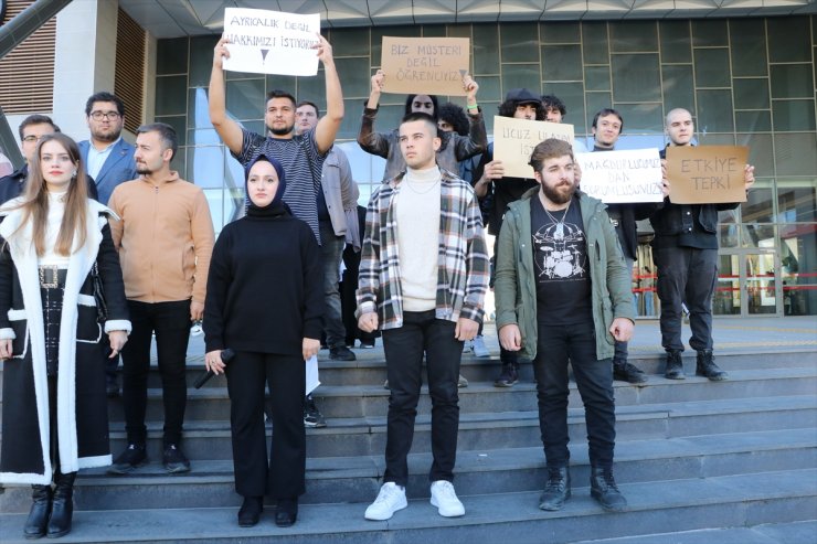 Edirne'de üniversite öğrencileri toplu ulaşım zamlarını protesto etti