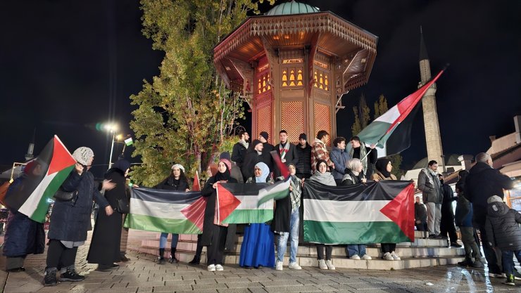 Saraybosna'da İsrail'in Gazze'ye saldırıları protesto edildi