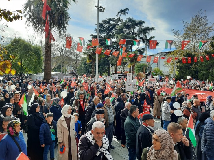 Gölcük'te Filistin'e destek yürüyüşü düzenlendi