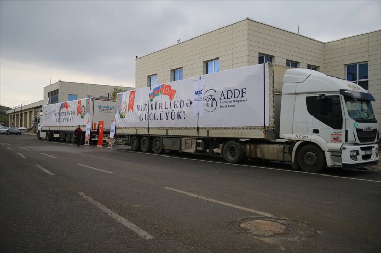 Depremzedeler için Azerbaycan'dan gönderilen yardım malzemeleri Kahramanmaraş'a ulaştı