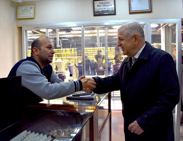 Zafer Partisi Genel Başkanı Özdağ, Aksaray'da esnafı ziyaret etti