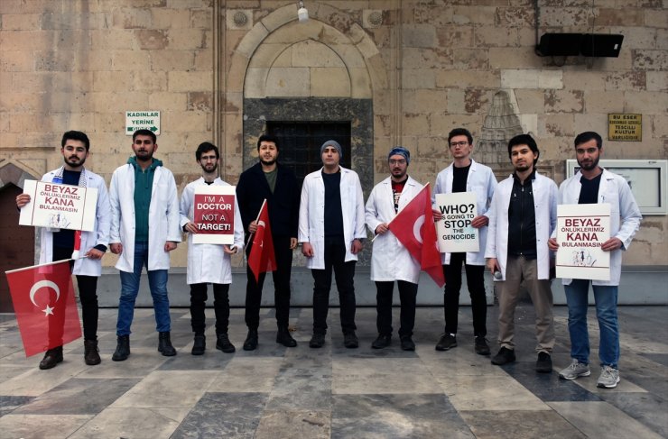 Konya ve Afyonkarahisar'da hekimler İsrail'in Gazze saldırılarını protesto etti