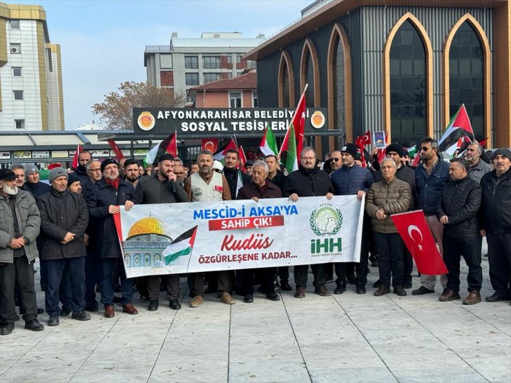 Afyonkarahisar'da İsrail'in Gazze'ye yönelik saldırıları protesto edildi