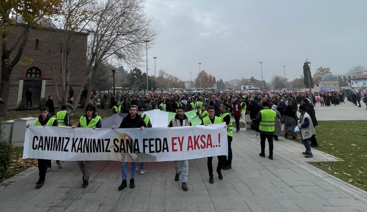 Konya'da İsrail'in Gazze'ye saldırıları protesto edildi