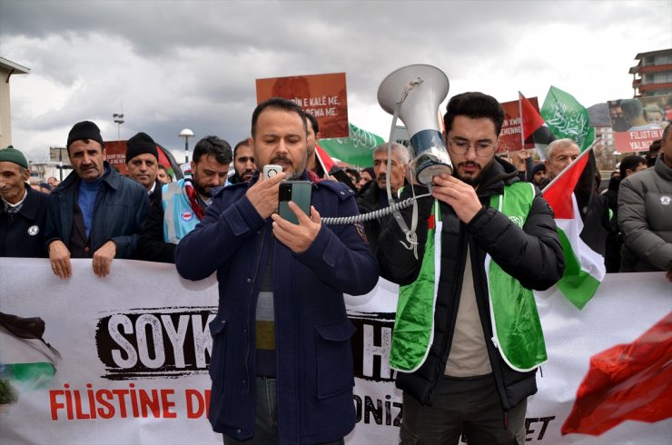 Muş'ta İsrail'in Gazze'ye yönelik saldırıları protesto edildi