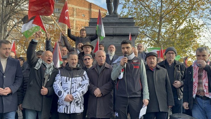 Tekirdağ ve Kırklareli'nde İsrail'in Gazze'ye yönelik saldırıları protesto edildi