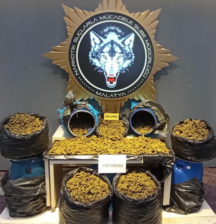 Malatya'da 54 kilo 150 gram skunk ele geçirildi