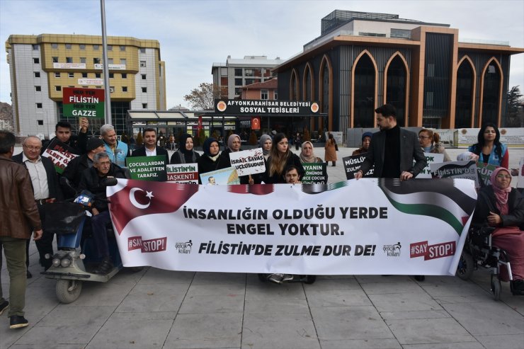 Afyonkarahisar'da İsrail'in Gazze'ye yönelik saldırıları protesto edildi