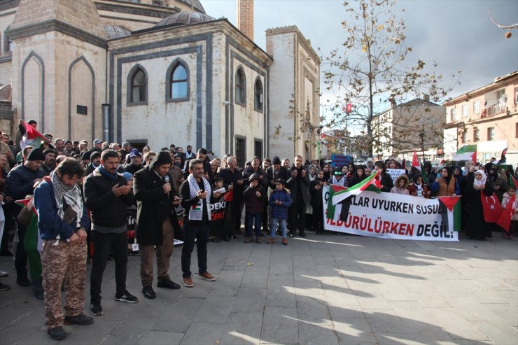 Bitlis'te vatandaşlar Filistin'e destek için yürüdü