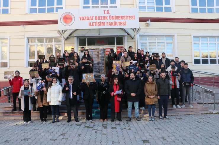 Yozgat'ta iletişim fakültesi akademisyen ve öğrencileri İsrail'in gazetecileri öldürmesini protesto etti