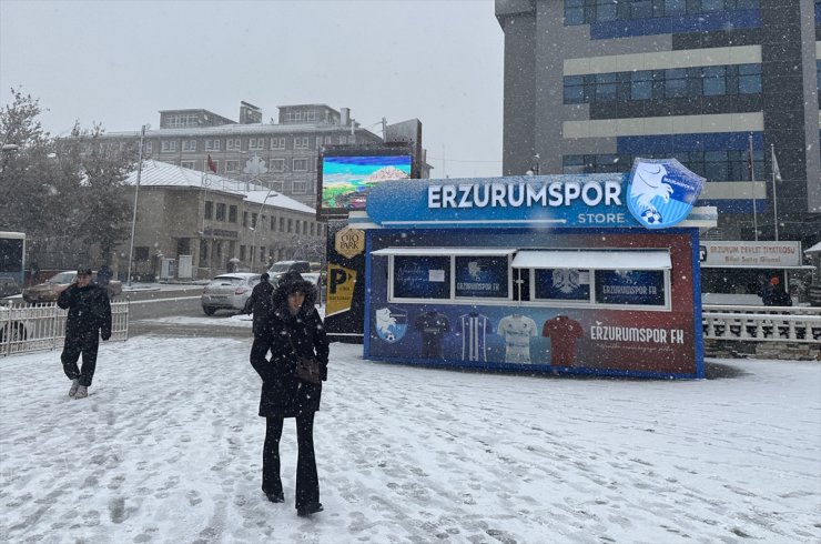 Erzurum ve Ardahan'da kar yağışı etkili oluyor