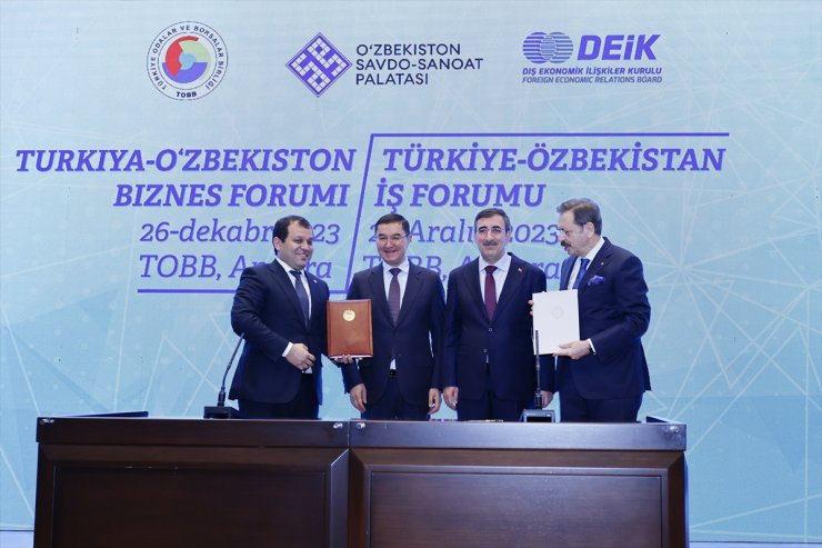 Cumhurbaşkanı Yardımcısı Yılmaz, Türkiye-Özbekistan İş Forumu'nda konuştu: