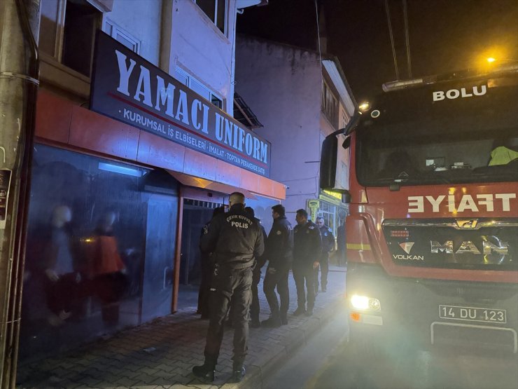 Bolu'da tekstil atölyesinde çıkan yangın söndürüldü