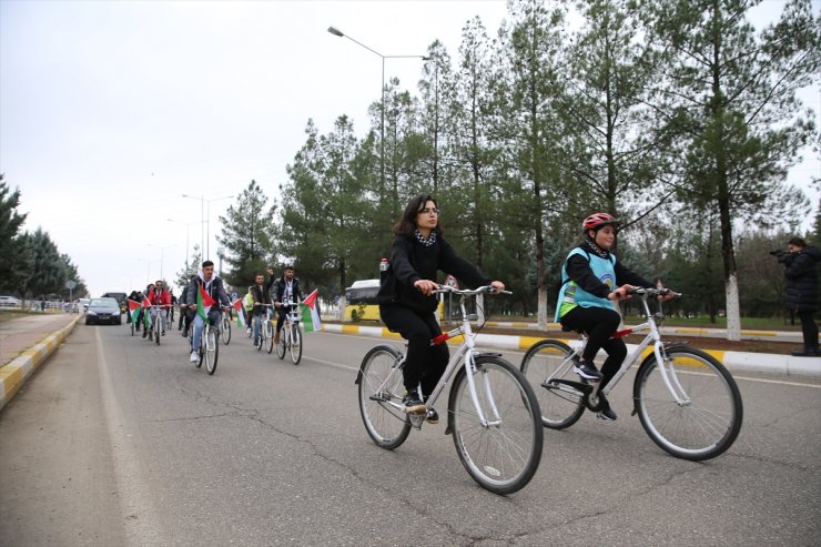 Diyarbakır'da Gazze'ye destek için pedal çevirdiler