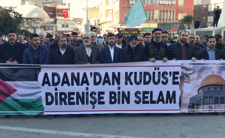 İsrail'in Gazze'ye saldırıları Adana'da protesto edildi