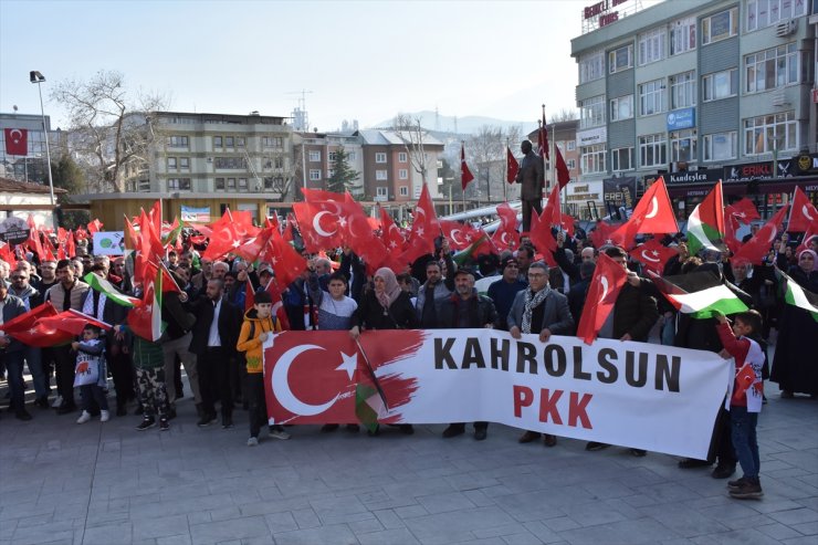 Bursa'da şehit askerleri anma ve Filistin'e destek yürüyüşü düzenlendi