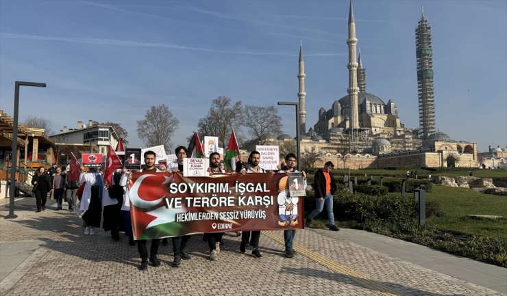 Edirne'de, terör ve Filistin'deki saldırılara tepki