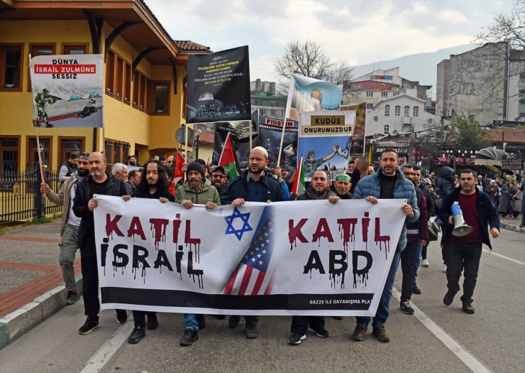 Bursa'da Filistin'e destek yürüyüşü düzenlendi