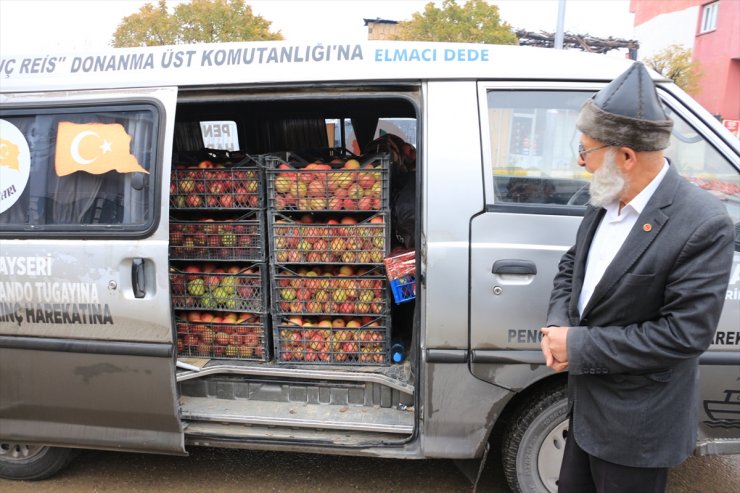 "Elmacı Dede" Denizli'de yetiştirdiği elmaları Şırnak'taki Mehmetçik için getirdi