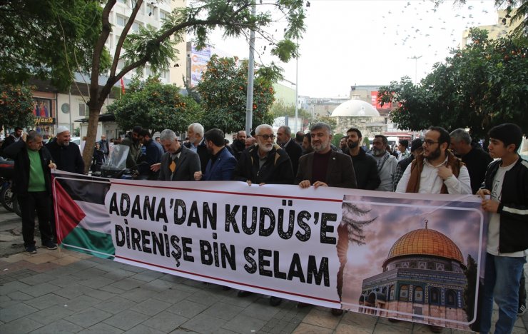 İsrail'in Gazze'ye saldırıları Adana'da protesto edildi