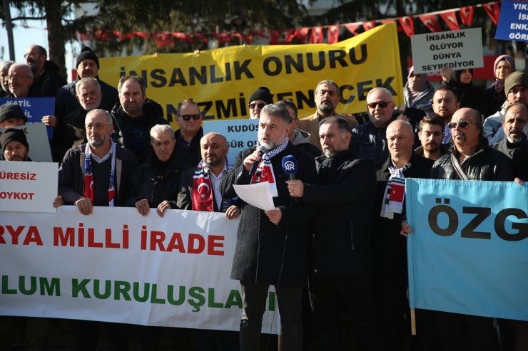 Sakarya, Kocaeli ve Karabük'te terör ve İsrail'in Gazze'ye yönelik saldırıları protesto edildi