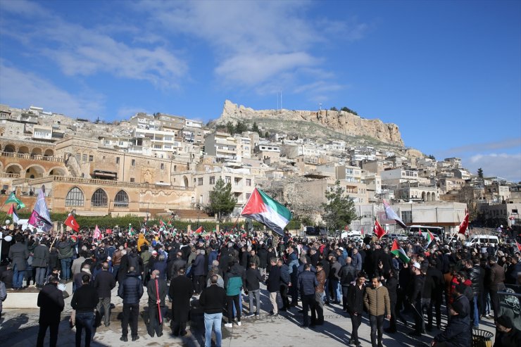 Mardin'de teröre tepki, Gazze'ye destek yürüyüşü