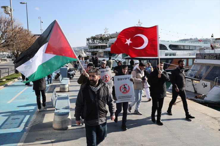 Refah Sınır Kapısı'nın açılması talebiyle İstanbul'da yürüyüş yapıldı