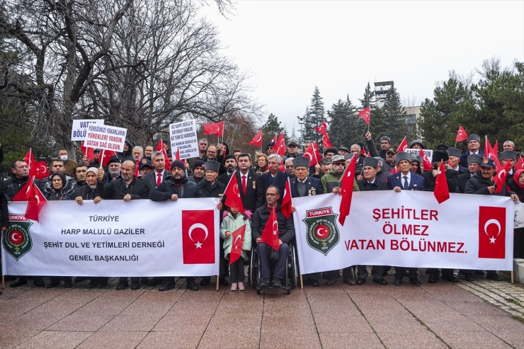 Şehit yakınları ve gazilerden TBMM önünde protesto