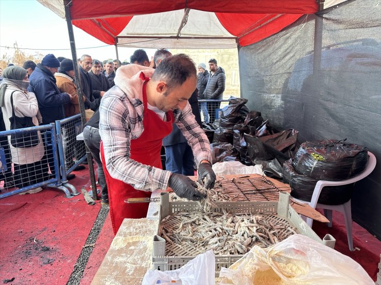 Van'daki fuarda vatandaşlara 1 ton hamsi dağıtıldı