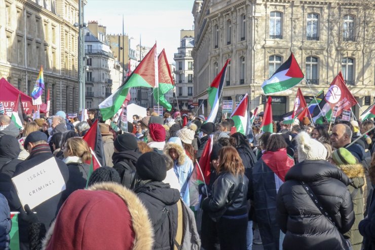 Brüksel'e kadar devam edecek Filistin'e destek yürüyüşü Paris'te başladı