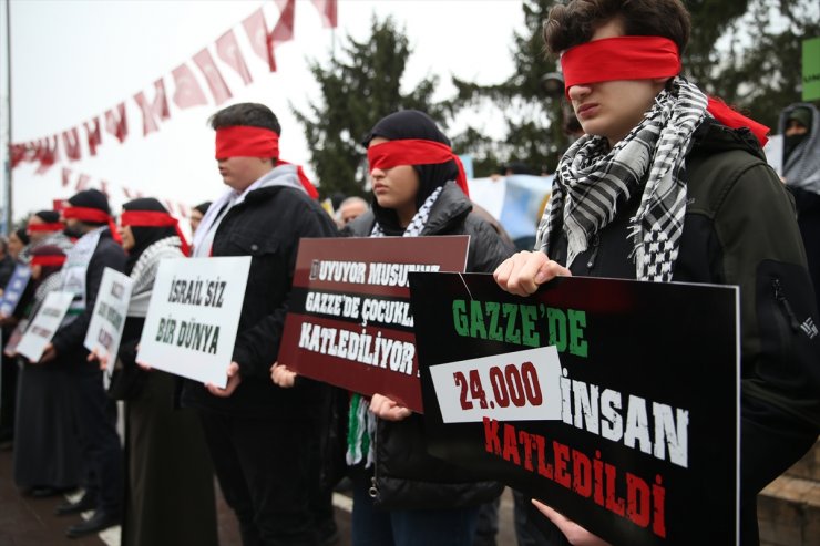 Sakarya'da İsrail'in Gazze'ye yönelik saldırıları protesto edildi