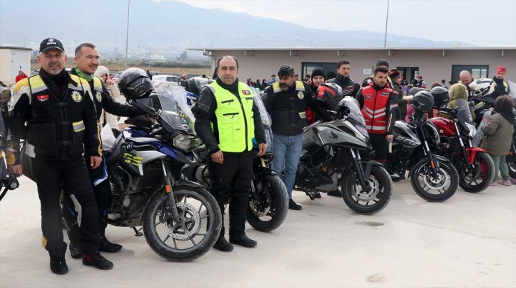 Motosikletliler depremzedeler için Hatay'da buluştu