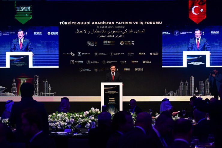 Cumhurbaşkanı Yardımcısı Yılmaz Türkiye-Suudi Arabistan Yatırım ve İş Forumu'nun galasında konuştu: