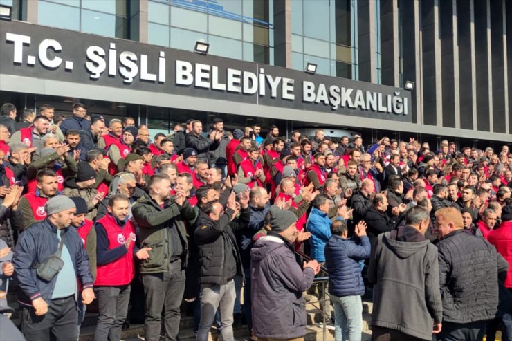 Şişli Belediyesi çalışanlarından "ücret zammı" eylemi