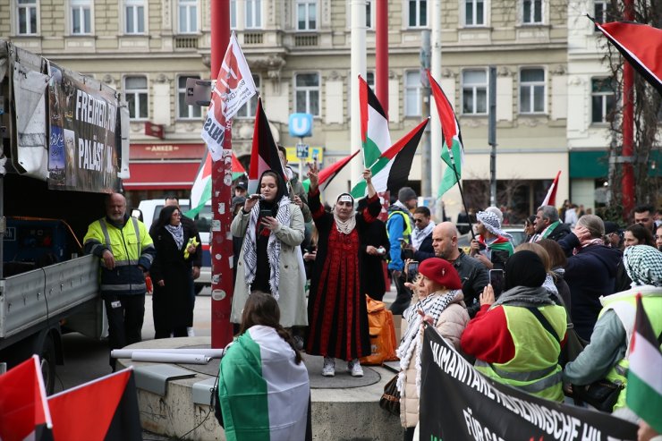 Avusturya’da İsrail'e karşı "Refah’tan elini çek" protestosu düzenlendi