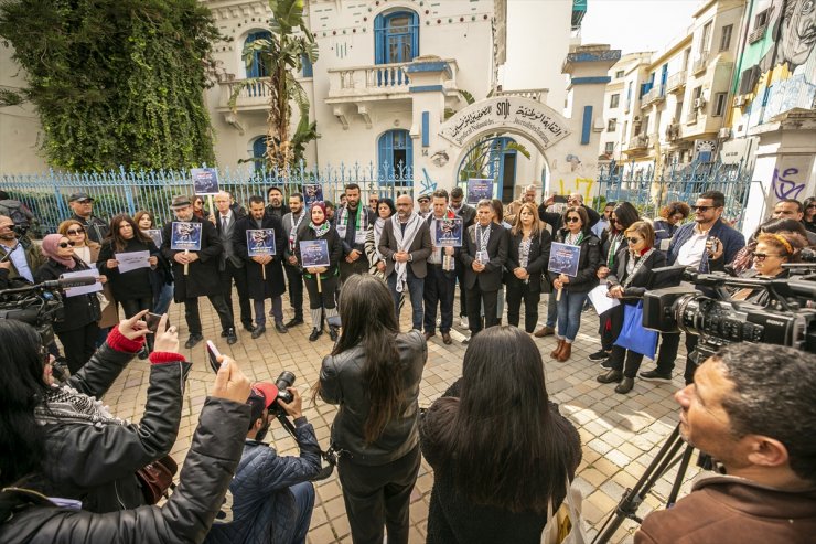 Tunuslu gazeteciler, Gazze'de meslektaşlarının öldürülmesini protesto etti