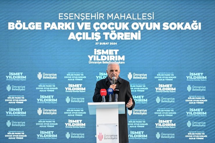 Ümraniye Belediye Başkanı Yıldırım, "Bölge Parkı ve Çocuk Oyun Sokağı Açılış Töreni"nde konuştu: