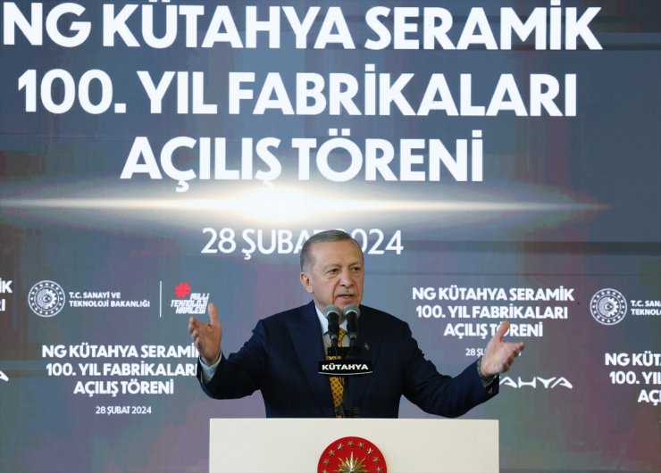 Cumhurbaşkanı Erdoğan, NG Kütahya Seramik 100. Yıl Fabrikaları Açılış Töreni'nde konuştu: