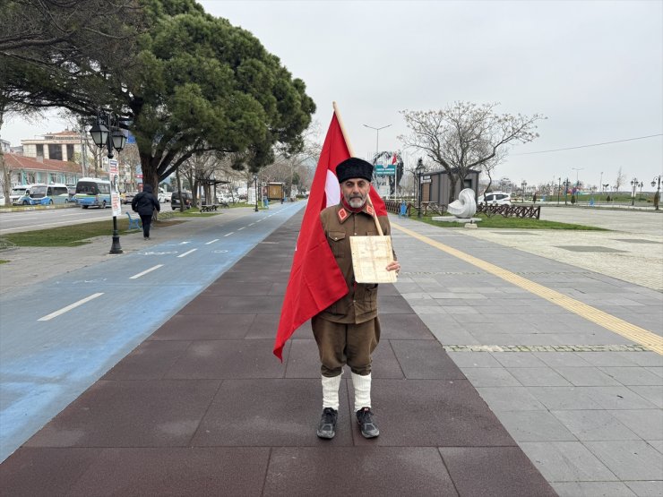 Gazi torunu Saffet Gümüş şehitlerin anısına İstanbul'dan Çanakkale'ye yürüyor