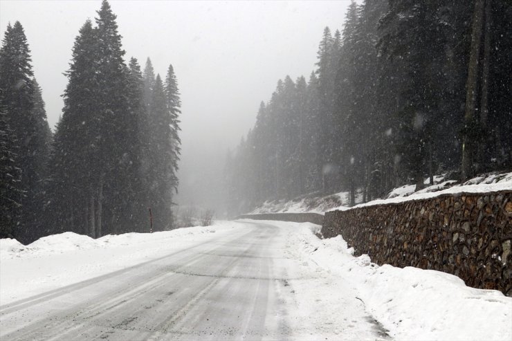 Ilgaz Dağı'nda kar etkili oluyor